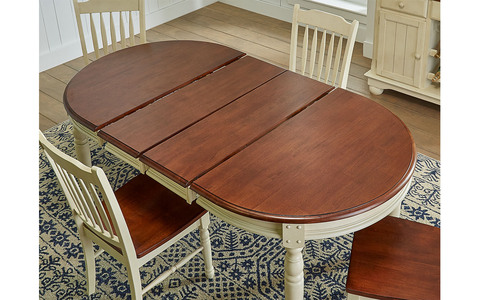 BRIMB6310 Leg Table W/2-12 Leaves - Merlot & Buttermilk