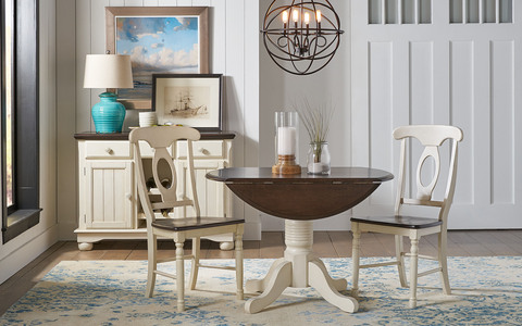 BRICO610B/BRICO610T 42 Dropleaf Table - Cocoa-Chalk
