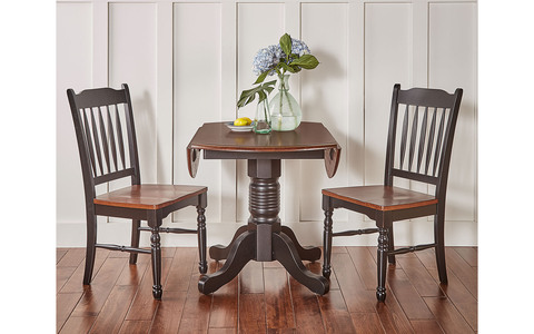 BRIOB610B/BRIOB610T 42 Dropleaf Table - Antique Oak-Black
