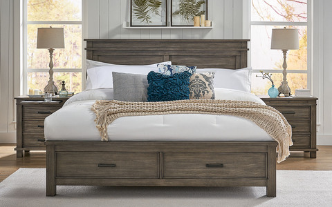 GLPGR503R/GLPGR513G/GLPGR513H/GLPGR513P King Storage Bed - Greystone