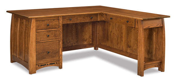 FVD-6660L-BC 5 Drawer L Desk W/Finished Back