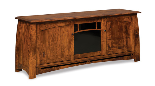 FVE-072-BC-BP 3 Door Media Stand (2 Hidden Drawers)
