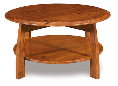 FVCT-38R-BC 38" Round Solid Top Coffee Table W/Shelf