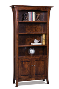 FVB-010-EN 4 Shelf, 2 Door Bookcase