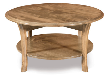 FVCT-38R-EN 38" Round Solid Top Coffee Table W/Shelf