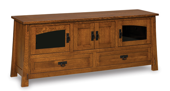 FVE-072-MD-BP 4 Door, 2 Drawer Media Stand