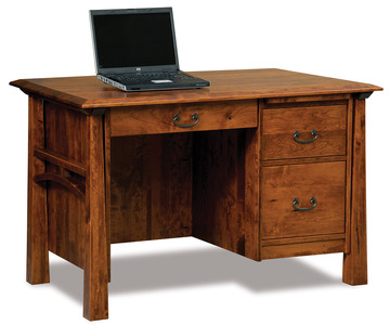FVD-2849-A Single Pedestal 3 Drawer Desk W/Unfinished Backside