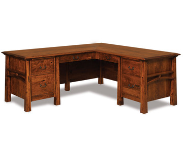 FVD-7872L-A 6 Drawer L Desk W/Finished Back 78"W Left, 72"W Right