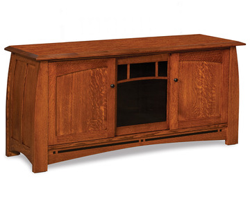 FVE-060-BC-BP 3 Door Media Stand (2 Hidden Drawers)