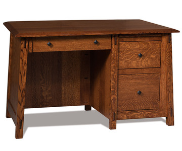 FVD-2849-CB Single Pedestal 3 Drawer Desk W/Unfinished Backside