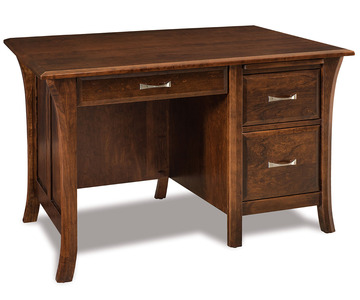 FVD-2849-EN Single Pedestal 3 Drawer Desk W/Unfinished Backside