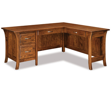 FVD-6660L-EN 4 Drawer L Desk W/Finished Back, 66"W X 26"D Left X 60"W X 20"D Right
