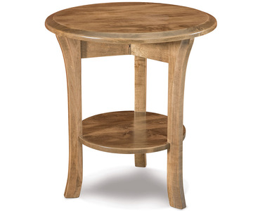 FVET-22R-EN 22" Round End Table W/Shelf