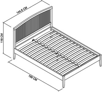 135cm Slatted Bedstead Double