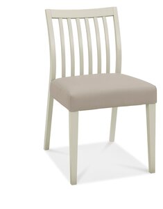 Low Slat Back Chair - Grey Bonded Leather