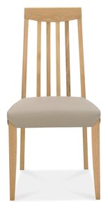 Slat Back Chair - Grey Bonded Leather