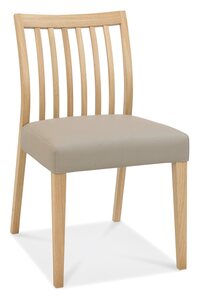 Low Slat Back Chair - Grey Bonded Leather