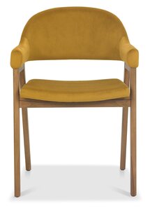Upholstered Arm Chair - Mustard Velvet