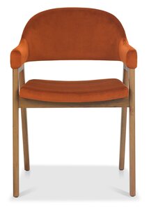 Upholstered Arm Chair - Rust Velvet