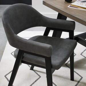 Upholstered Arm Chair - Dark Grey Fabric