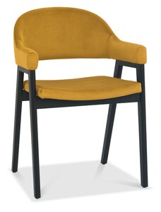 Upholstered Arm Chair - Mustard Velvet