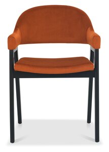 Upholstered Arm Chair - Rust Velvet