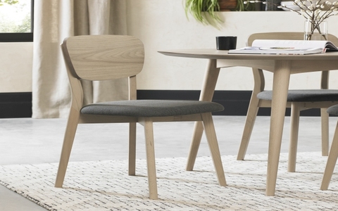 Veneer Back Chair - Cold Steel Fabric