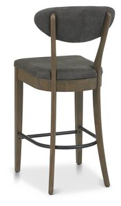 Upholstered Bar Stool - Dark Grey Fabric