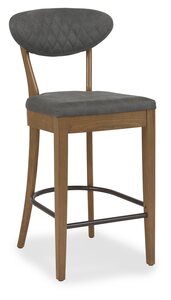 Upholstered Barstool - Dark Grey Fabric