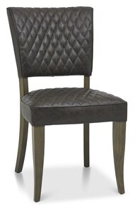Upholstery Chair With Diamond Stitched Back & Seat - Old West Vintage