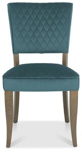 Upholstery Chair With Diamond Stitched Back & Seat - Azure Velvet