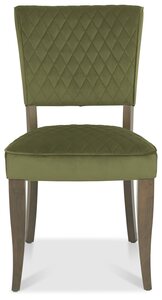 Upholstery Chair With Diamond Stitched Back & Seat - Cedar Velvet