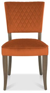Upholstery Chair With Diamond Stitched Back & Seat - Rust Velvet