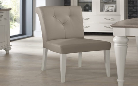 Upholstered Grey Bonded Leather Chair