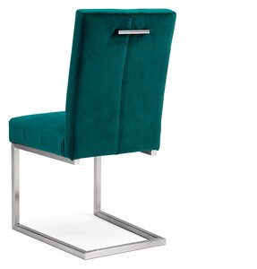 Upholstered Cantilever Chair - Sea Green Velvet