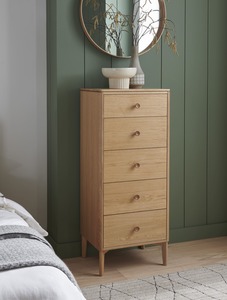 Had-412-NA 5dr Tall Chest - Oak Natural