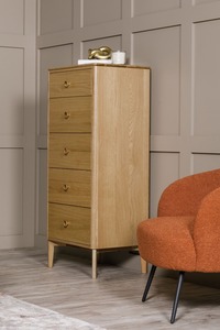 Had-412-NA 5dr Tall Chest - Oak Natural