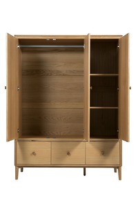 Had-423-NA 3dr Wardrobe - Oak Natural