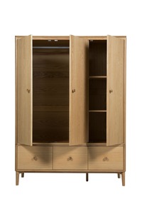 Had-423-NA 3dr Wardrobe - Oak Natural
