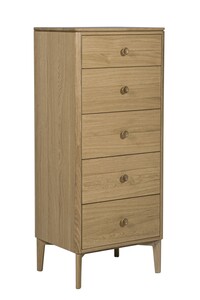 Had-412-NA 5dr Tall Chest - Oak Natural