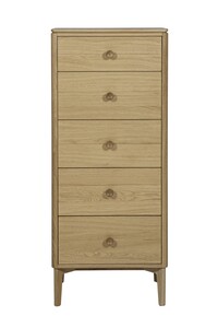 Had-412-NA 5dr Tall Chest - Oak Natural