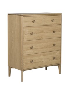Had-411-NA 5dr Medium Chest - Oak Natural