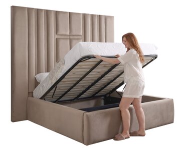 Luna Headboard with Gas Lift Ottoman Bed Frame