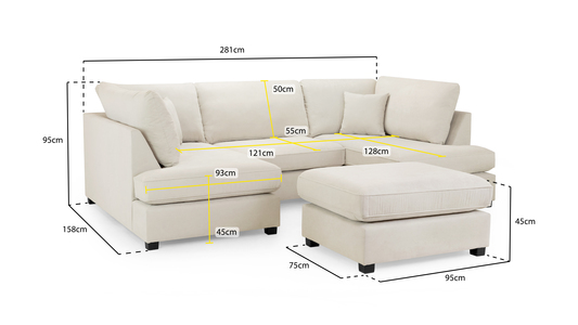 Classic Fabric U Shape Corner Sofa