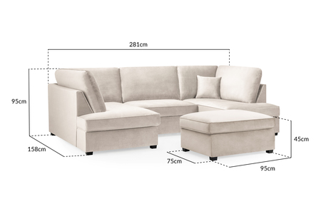 Plush U Shape Corner Sofa