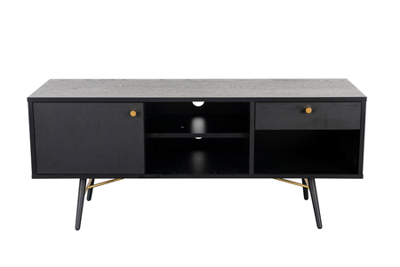 Bar-023-BK TV 1200 Unit - Black and Copper