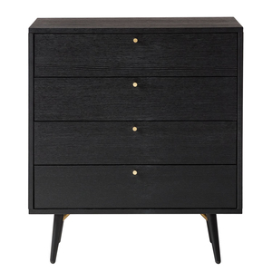 Bar-413-BK 4 Drawer Chest - Black and Copper ( Nett)